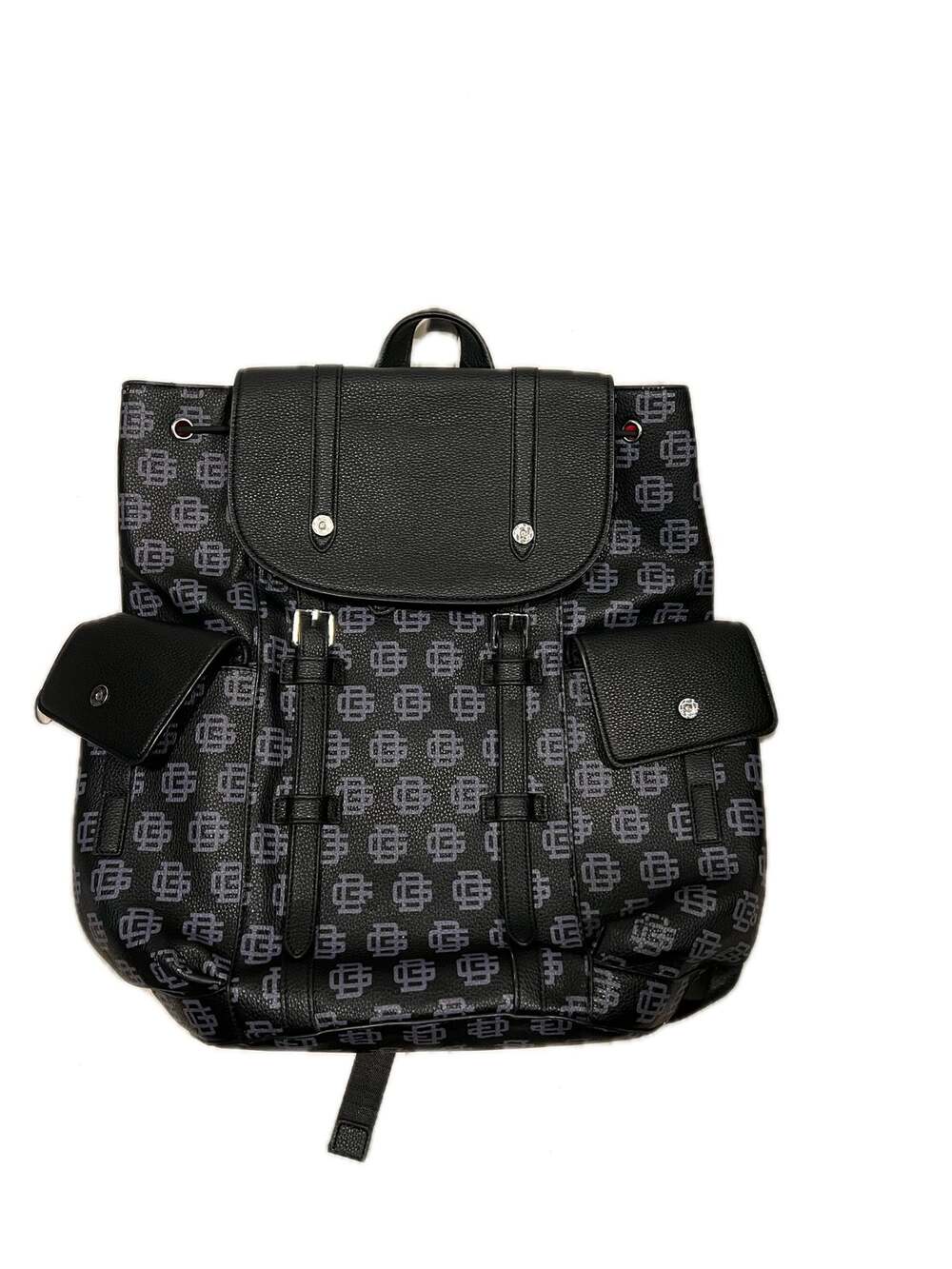 Designer Like Faux Leather Flap Top Backpack
